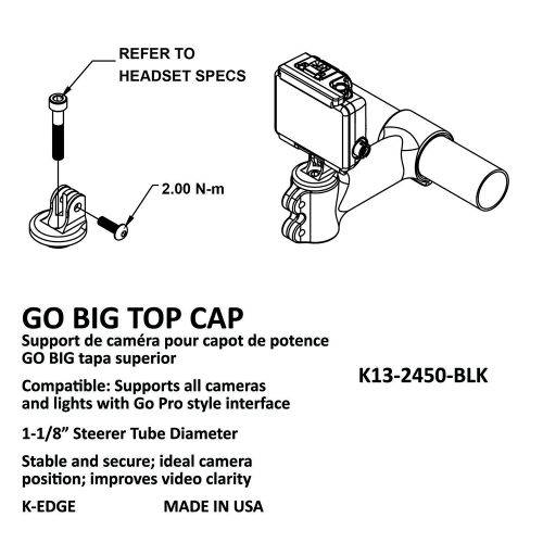 K-EDGE NOSAČ ZA KAMERU GO BIG TOP CAP BLACK Cijena