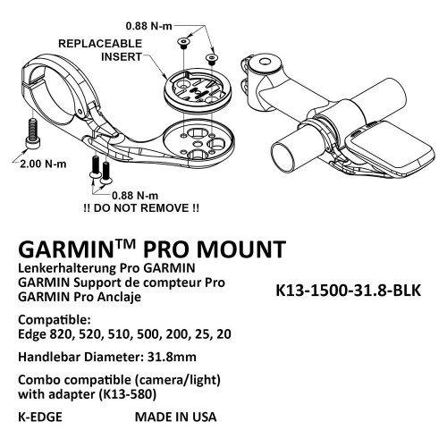 K-EDGE NOSAČ ZA GARMIN EDGE PRO BLACK 31,8mm Cijena