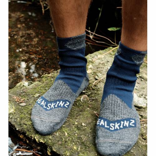 ČARAPE SEALSKINZ BIRCHAM WP ALL WEATHER ANKLE SOCK NAVY BLUE/GREY MARL, XL Cijena