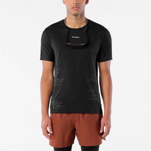 MAJICA SALOMON SENSE AERO SS TEE GFX M DEEP BLACK/BLACK BEAUTY, L Cijena